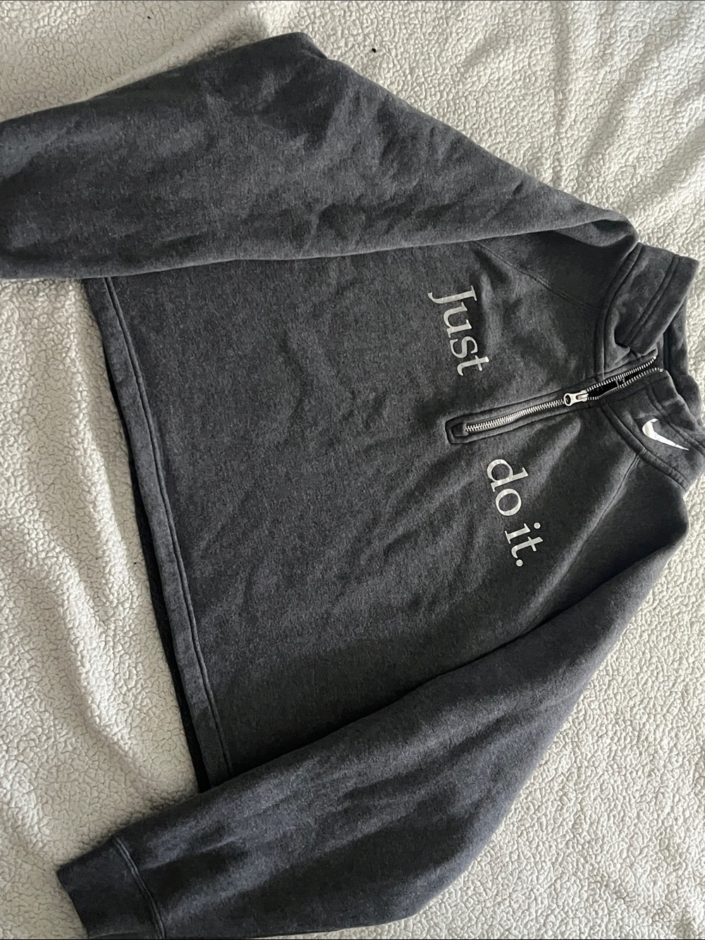 Nike Women’s Charcoal Half-Zip Pullover with "Just do it."